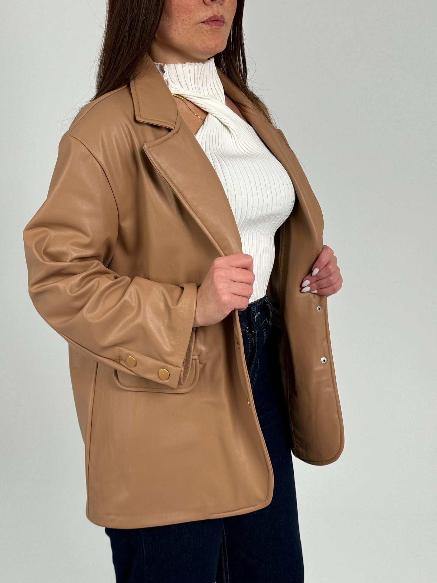 Women Leather Blazer