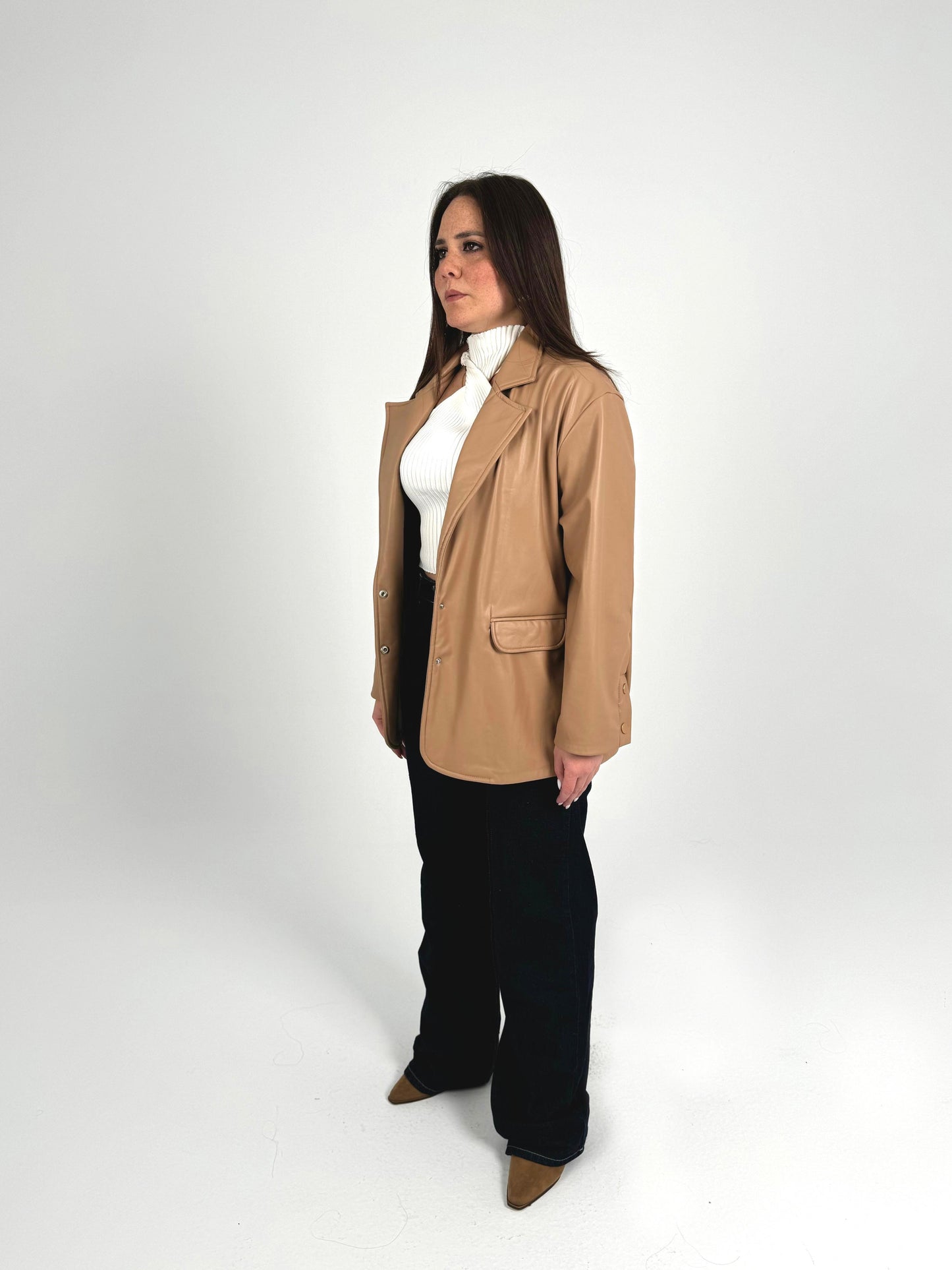 Women Leather Blazer