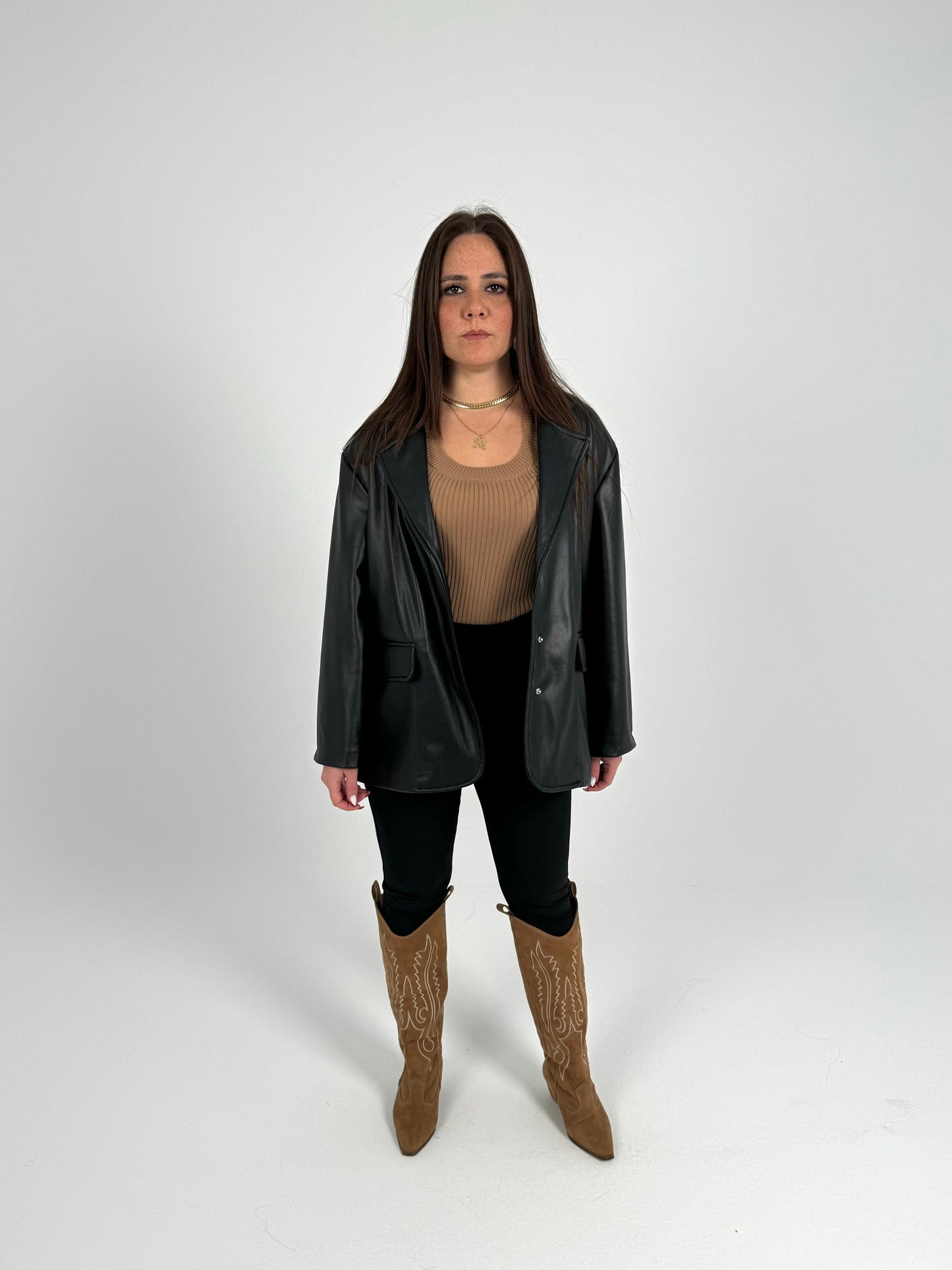 Women Leather Blazer